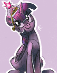 Size: 623x800 | Tagged: safe, artist:needsmoarg4, derpibooru import, twilight sparkle, twilight sparkle (alicorn), alicorn, pony, big crown thingy, female, jewelry, mare, regalia, solo