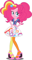 Size: 1909x3500 | Tagged: safe, artist:xebck, pinkie pie, equestria girls, rainbow rocks, alternate costumes, alternate hairstyle, high heels, simple background, solo, transparent background, vector