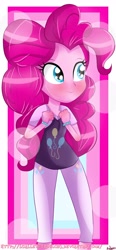 Size: 2500x5396 | Tagged: safe, artist:vixelzf, pinkie pie, equestria girls, clothes, female, pink hair, pink skin, smiling, solo