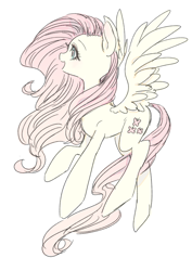 Size: 700x990 | Tagged: safe, artist:nitronic, fluttershy, pegasus, pony, female, mare, pink mane, solo, yellow coat