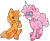 Size: 800x655 | Tagged: safe, artist:soullessteddybear, applejack, pinkie pie, earth pony, original species, pony, caramel flavouring, cotton candy, food, thick eyebrows, unshorn fetlocks