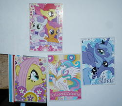 Size: 1881x1627 | Tagged: safe, apple bloom, princess celestia, princess luna, scootaloo, sweetie belle, cutie mark crusaders, irl, merchandise, photo, s1 luna, sticker