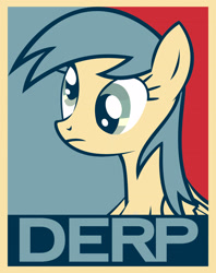 Size: 2000x2525 | Tagged: safe, artist:stay gold, derpy hooves, pegasus, pony, derp, female, hope poster, limited palette, mare, solo, swag, walking