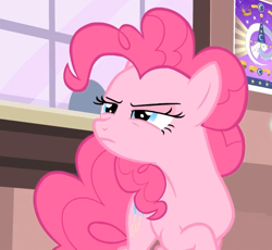 Size: 587x539 | Tagged: safe, screencap, pinkie pie, earth pony, pony, three's a crowd, female, mare, pink coat, pink mane, solo