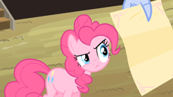 Size: 1920x1080 | Tagged: safe, screencap, discord, pinkie pie, earth pony, pony, three's a crowd, reading, solo