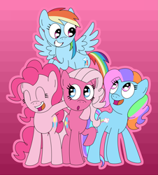 Size: 1935x2136 | Tagged: safe, artist:br8kspider, derpibooru import, pinkie pie, pinkie pie (g3), rainbow dash, rainbow dash (g3), earth pony, pony, g3, cute, dashabetes, diapinkes, g3 to g4, generation leap