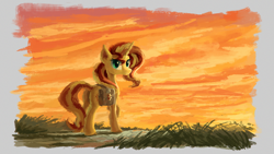 Size: 1920x1080 | Tagged: safe, artist:plainoasis, sunset shimmer, pony, unicorn, female, mare, solo, sunset shimmer day