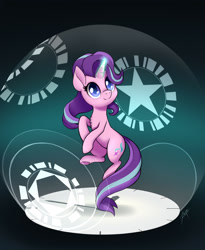 Size: 1800x2200 | Tagged: safe, artist:zetamad, starlight glimmer, pony, unicorn, atg 2019, chest fluff, colored pupils, cute, female, glimmerbetes, glowing horn, horn, mare, newbie artist training grounds, solo