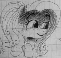 Size: 2229x2085 | Tagged: safe, artist:colossalstinker, derpibooru import, rainbow dash, pegasus, pony, g3.5, graph paper, monochrome, solo, traditional art