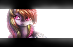 Size: 1300x850 | Tagged: safe, artist:ventious, derpibooru import, rainbow dash, pegasus, pony, bust, letterboxing, portrait, solo