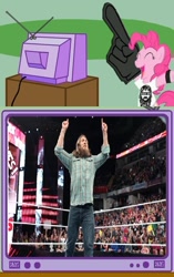 Size: 564x897 | Tagged: safe, pinkie pie, earth pony, pony, daniel bryan, exploitable meme, foam finger, meme, obligatory pony, tv meme, wwe, yes!