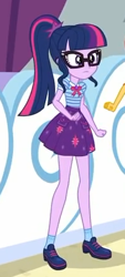 Size: 200x441 | Tagged: safe, screencap, sci-twi, sunset shimmer, twilight sparkle, better together, equestria girls, rollercoaster of friendship, clothes, cropped, geode of telekinesis, glasses, ponytail, shoes, skirt, socks