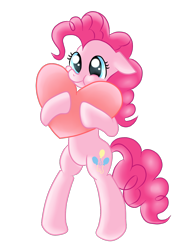 Size: 1000x1300 | Tagged: safe, artist:sofywywy, pinkie pie, pony, bipedal, cute, diapinkes, floppy ears, heart, simple background, solo, transparent background