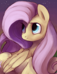 Size: 1268x1660 | Tagged: safe, artist:dotkwa, fluttershy, pegasus, pony, female, mare, smiling, solo