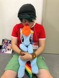 Size: 900x1200 | Tagged: safe, derpibooru import, rainbow dash, timber spruce, human, clothes, cosplay, costume, irl, irl human, japan ponycon, photo, plushie, pony festa