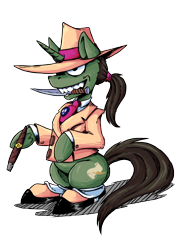 Size: 2480x3508 | Tagged: safe, artist:sonicpegasus, derpibooru import, oc, oc:digter von marder, pony, unicorn, weasel, 2020 community collab, badge, cigar, clothes, derpibooru community collaboration, hat, knife, mafia, male, simple background, solo, transparent background, tribrony, tuxedo, who framed roger rabbit