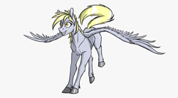 Size: 3390x1878 | Tagged: safe, artist:akweer, derpy hooves, pegasus, pony, female, mare, simple background, smiling, solo, white background