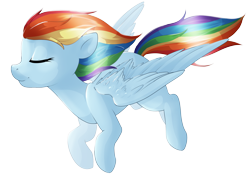 Size: 1280x912 | Tagged: safe, artist:rue-willings, derpibooru import, rainbow dash, pegasus, pony, eyes closed, solo