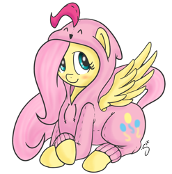 Size: 1198x1214 | Tagged: safe, artist:silver1kunai, fluttershy, pegasus, pony, clothes, pajamas, solo