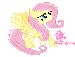 Size: 1024x768 | Tagged: safe, artist:sakurafly101, fluttershy, pegasus, pony, chest fluff, simple background, solo