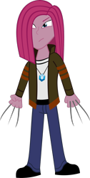 Size: 754x1498 | Tagged: safe, artist:jewelsfriend, pinkie pie, equestria girls, crossover, pinkamena diane pie, simple background, transparent background, vector, wolverine, x-men