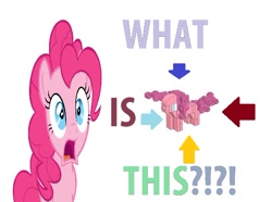 Size: 616x459 | Tagged: safe, pinkie pie, earth pony, pony, female, lego, mare, pink coat, pink mane, text, what is this