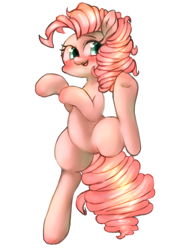 Size: 648x867 | Tagged: safe, artist:misocha, pinkie pie, earth pony, pony, blushing, cute, diapinkes, featureless crotch, open mouth, pixiv, solo