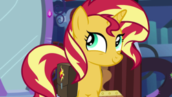 Size: 1920x1080 | Tagged: safe, screencap, sunset shimmer, pony, equestria girls, mirror magic, spoiler:eqg specials, smiling, solo