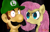 Size: 1660x1068 | Tagged: safe, artist:dfkjr, fluttershy, pegasus, pony, angry, blood vessel, crossover, glowing eyes, looking at you, luigi, luigi's death stare, messy mane, moustache, nintendo, oh shit, super mario bros., the stare, this will end in death, this will end in pain, vein, vein bulge, wrong neighborhood