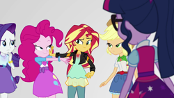 Size: 1920x1080 | Tagged: safe, screencap, applejack, pinkie pie, rarity, sci-twi, sunset shimmer, twilight sparkle, equestria girls, mirror magic, spoiler:eqg specials, geode of empathy, geode of shielding, geode of sugar bombs, geode of super strength