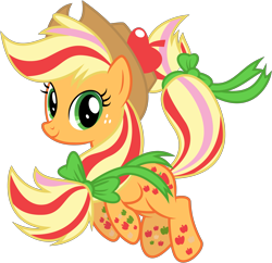 Size: 3507x3396 | Tagged: safe, artist:thisismyphotoshoppin, applejack, earth pony, pony, twilight's kingdom, high res, rainbow power, simple background, solo, transparent background, vector