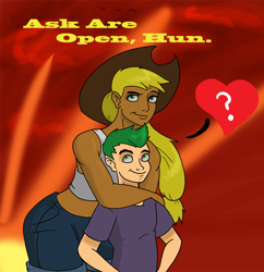 Size: 904x934 | Tagged: artist needed, safe, applejack, spike, human, applespike, female, humanapplespike, humanized, male, shipping, straight, tumblr