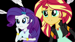 Size: 1920x1080 | Tagged: safe, screencap, rarity, sunset shimmer, equestria girls, mirror magic, spoiler:eqg specials, geode of empathy, geode of shielding