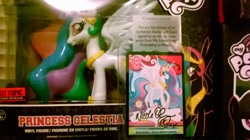 Size: 1632x916 | Tagged: safe, princess celestia, alicorn, pony, collection, collector card, funko, nicole oliver, signature, toy, trading card, vinyl figure