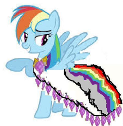 Size: 473x487 | Tagged: safe, derpibooru import, rainbow dash, pegasus, pony, 1000 hours in ms paint, bad edit, fail, ms paint, needs more jpeg, wat