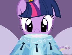 Size: 650x500 | Tagged: safe, artist:mixermike622, derpibooru import, twilight sparkle, twilight sparkle (alicorn), alicorn, pony, princess twilight sparkle (episode), female, hub logo, mare, mystery box of plot importance, solo