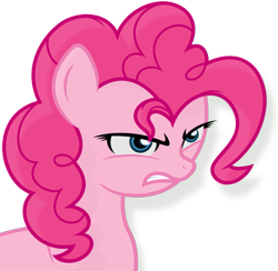 Size: 3070x3000 | Tagged: safe, artist:godoffury, pinkie pie, earth pony, pony, angry, glare, simple background, solo, transparent background, vector