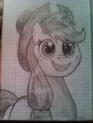 Size: 1952x2592 | Tagged: safe, artist:celestialstella, applejack, earth pony, pony, graph paper, solo, traditional art