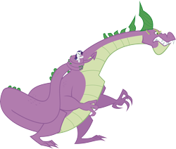 Size: 9852x8364 | Tagged: safe, artist:j5a4, rarity, spike, dragon, pony, unicorn, absurd resolution, adult spike, older, pointing, simple background, spikezilla, transparent background, vector