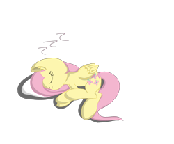 Size: 2378x1967 | Tagged: safe, artist:daisy meadows, fluttershy, pegasus, pony, cute, eyes closed, on side, pillow, simple background, sleeping, solo, transparent background, zzz