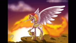 Size: 1920x1080 | Tagged: artist needed, source needed, safe, nightmare star, princess celestia, alicorn, pony, solo