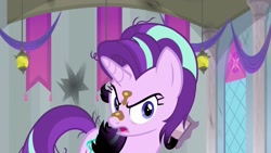 Size: 2048x1152 | Tagged: safe, screencap, starlight glimmer, pony, a horse shoe-in, angry, burnt mane, mud