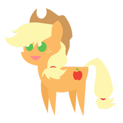 Size: 894x894 | Tagged: safe, artist:ladyanidraws, applejack, earth pony, pony, open mouth, pointy ponies, simple background, solo, transparent background