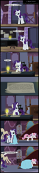 Size: 1398x6113 | Tagged: safe, artist:toxic-mario, rarity, sweetie belle, pony, unicorn, blanket, comic, fainting couch, note