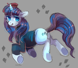 Size: 1280x1122 | Tagged: safe, artist:cherivinca, rarity, pony, unicorn, beatnik rarity, beret, clothes, hat, solo