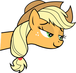 Size: 912x877 | Tagged: safe, artist:okaminekowiesel, applejack, earth pony, pony, simple background, smirk, solo, transparent background, vector