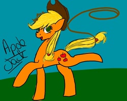 Size: 1000x798 | Tagged: safe, artist:xxepicpipxx, applejack, earth pony, pony, lasso, prehensile tail, solo