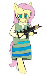 Size: 781x1257 | Tagged: safe, artist:aaron amethyst, fluttershy, pegasus, pony, aks-74u, clothes, dress