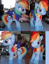 Size: 4088x5344 | Tagged: safe, artist:samalakatal, derpibooru import, rainbow dash, absurd resolution, element of loyalty, irl, photo, plushie, rainbow power, solo