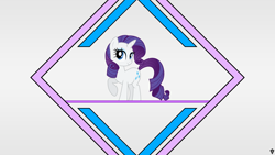 Size: 1920x1080 | Tagged: safe, artist:bronyyay123, artist:uxyd, rarity, pony, unicorn, raised hoof, simple, vector, wallpaper